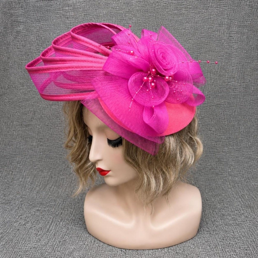 Vintage Fashion Hats - New Sinamay Women Fascinator Hat Vintage