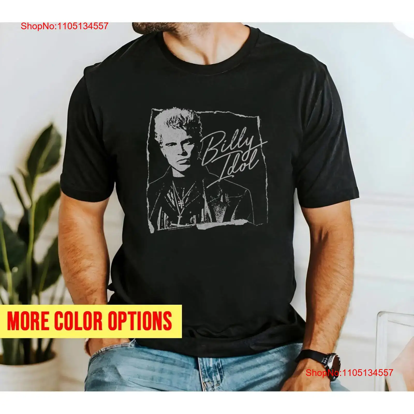 Vintage Fashion Jersey - Billy Idol Torn and Cursive T