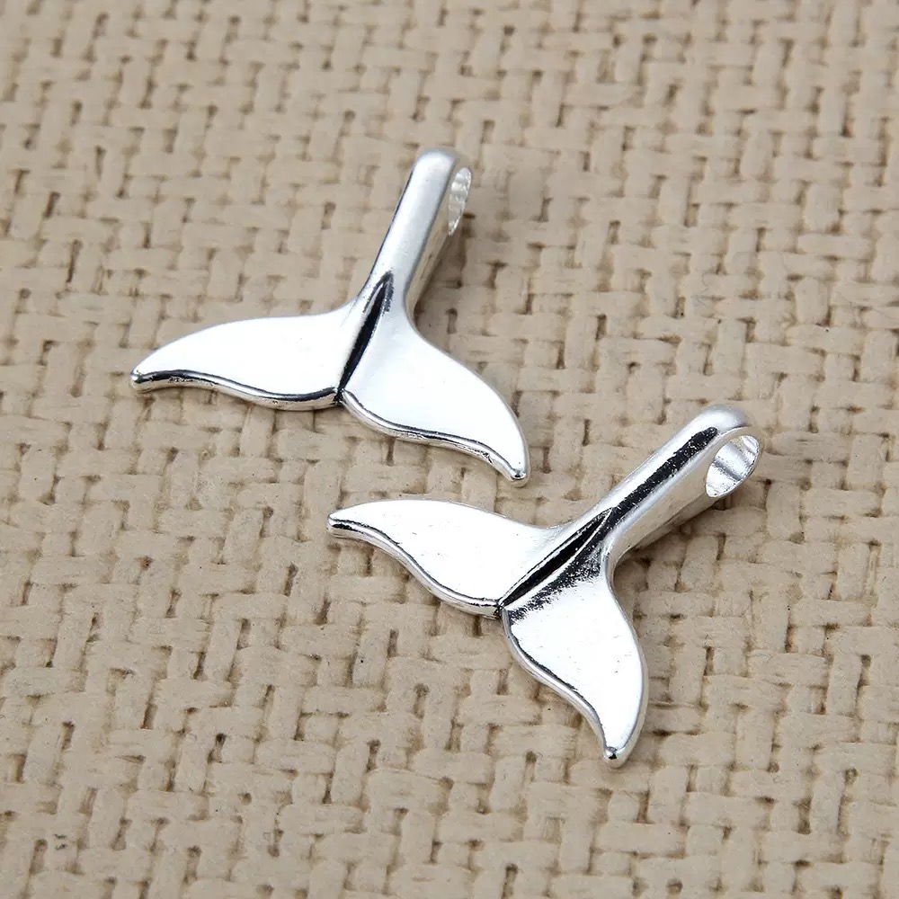 Vintage Fashion Online - 5/10pcs antique silver plated whale tail