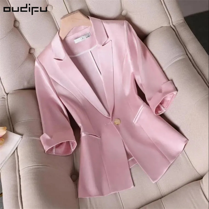 Vintage Trench Coat - Acetic Acid Elastic Satin Slim Waist