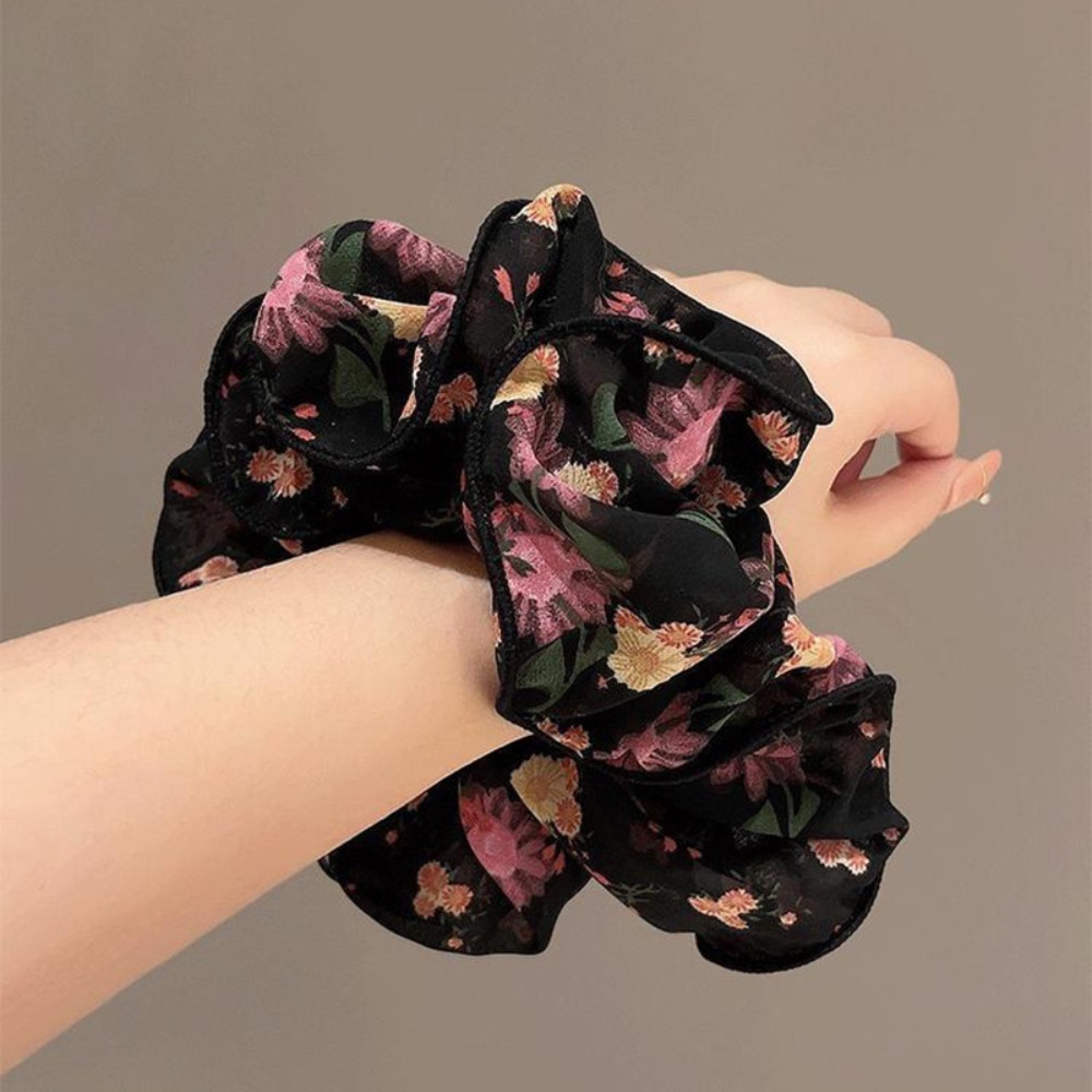 Vintage Fashion Look - 1pc Fashion Vintage Dark Floral Chiffon