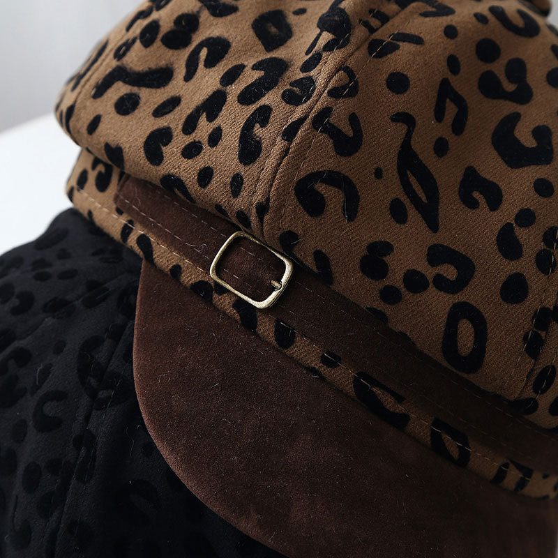 Retro Leopard Print Wide Brim  - Vintage Fashion Hats ulasan dan harga