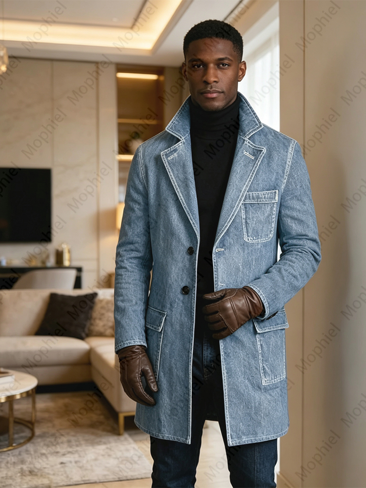 Vintage Men's Suits Washed Den - Vintage Trench Coat ulasan dan harga