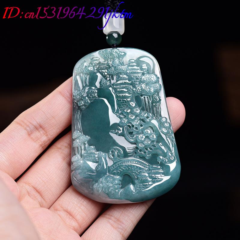 Natural Burmese Jadeite Scener - Vintage Fashion Necklace ulasan dan harga
