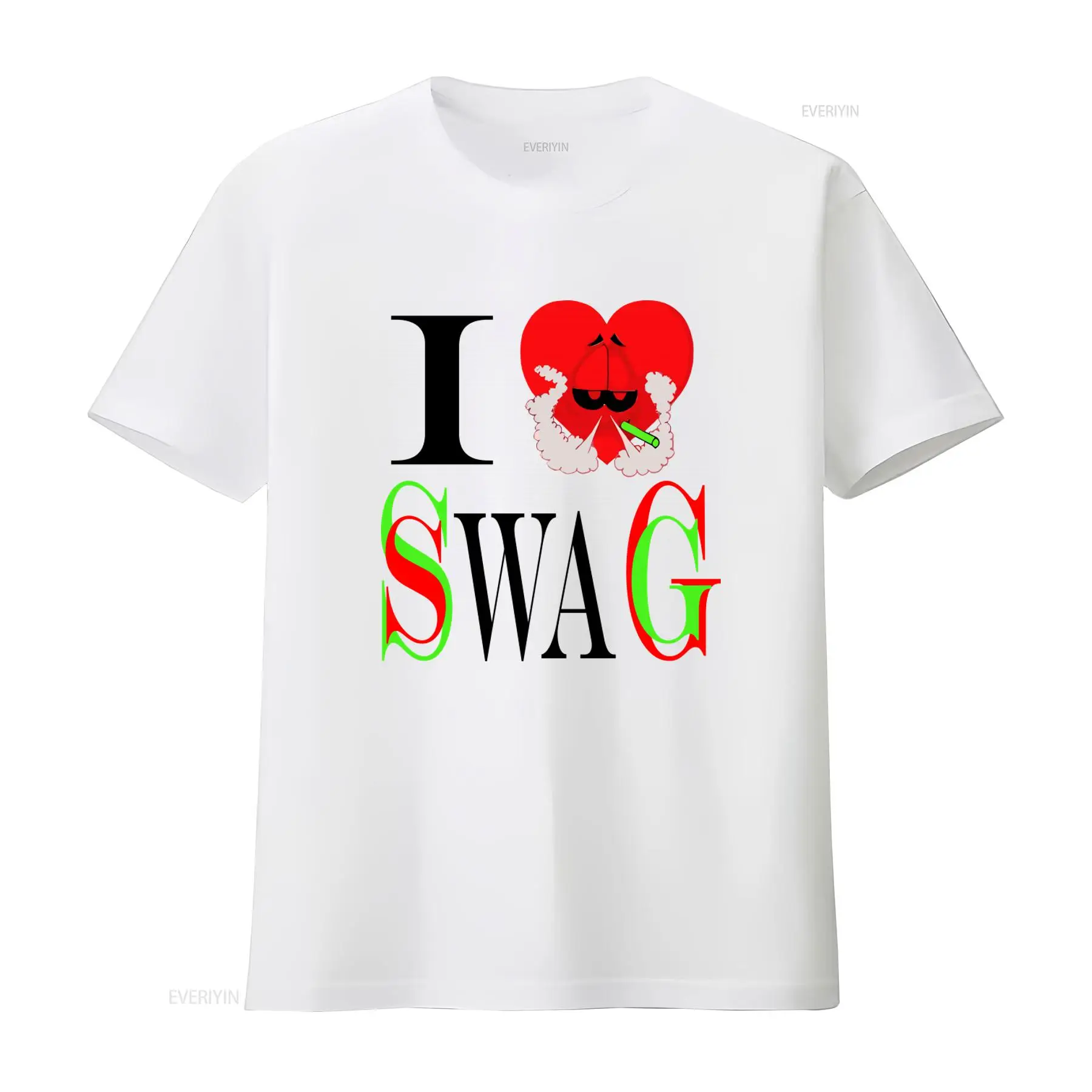 I Swag Heart Print T shirt Ret - Vintage Fashion Jersey ulasan dan harga