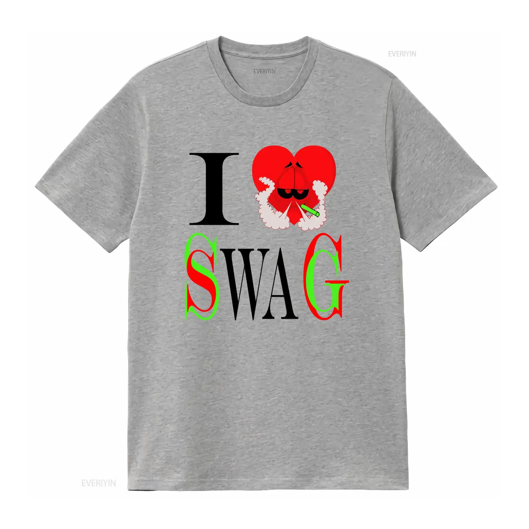 I Swag Heart Print T shirt Ret - Vintage Fashion Jersey ulasan dan harga