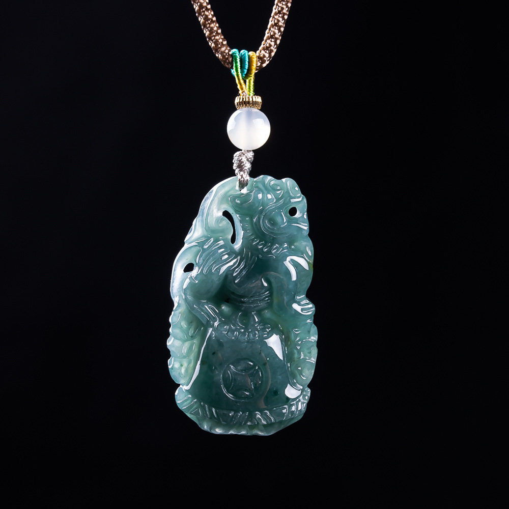 Burmese Jadeite Pixiu Pendant  - Vintage Fashion Necklace ulasan dan harga