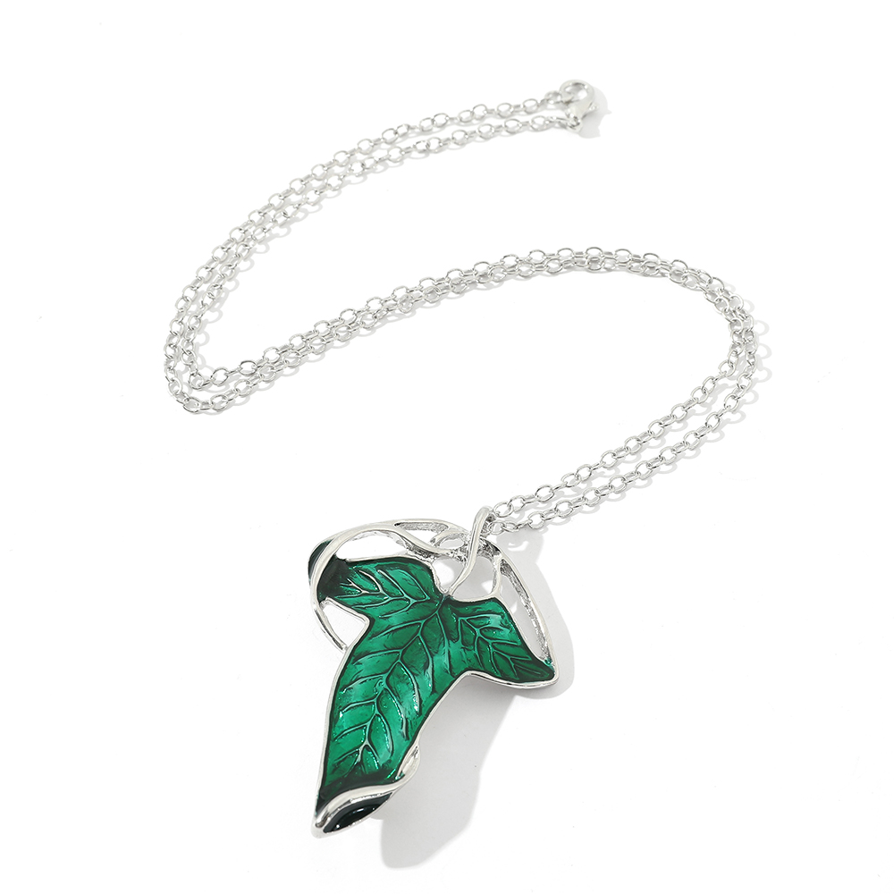 Vintage Green Leaf Pendant Nec - Vintage Fashion Necklace ulasan dan harga