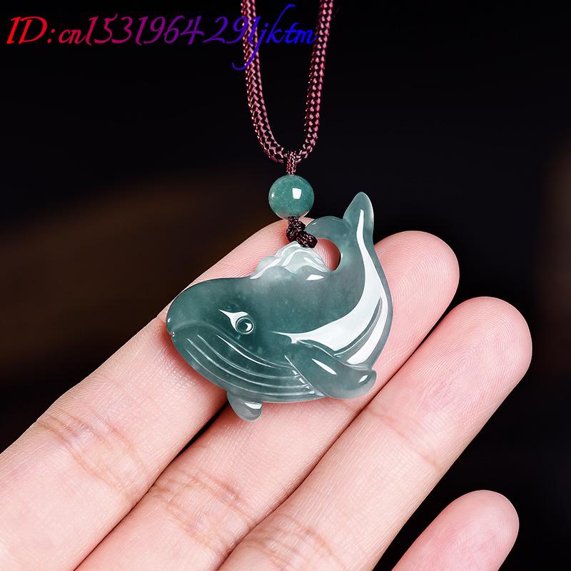 Natural Burmese Jadeite Whale  - Vintage Fashion Necklace ulasan dan harga