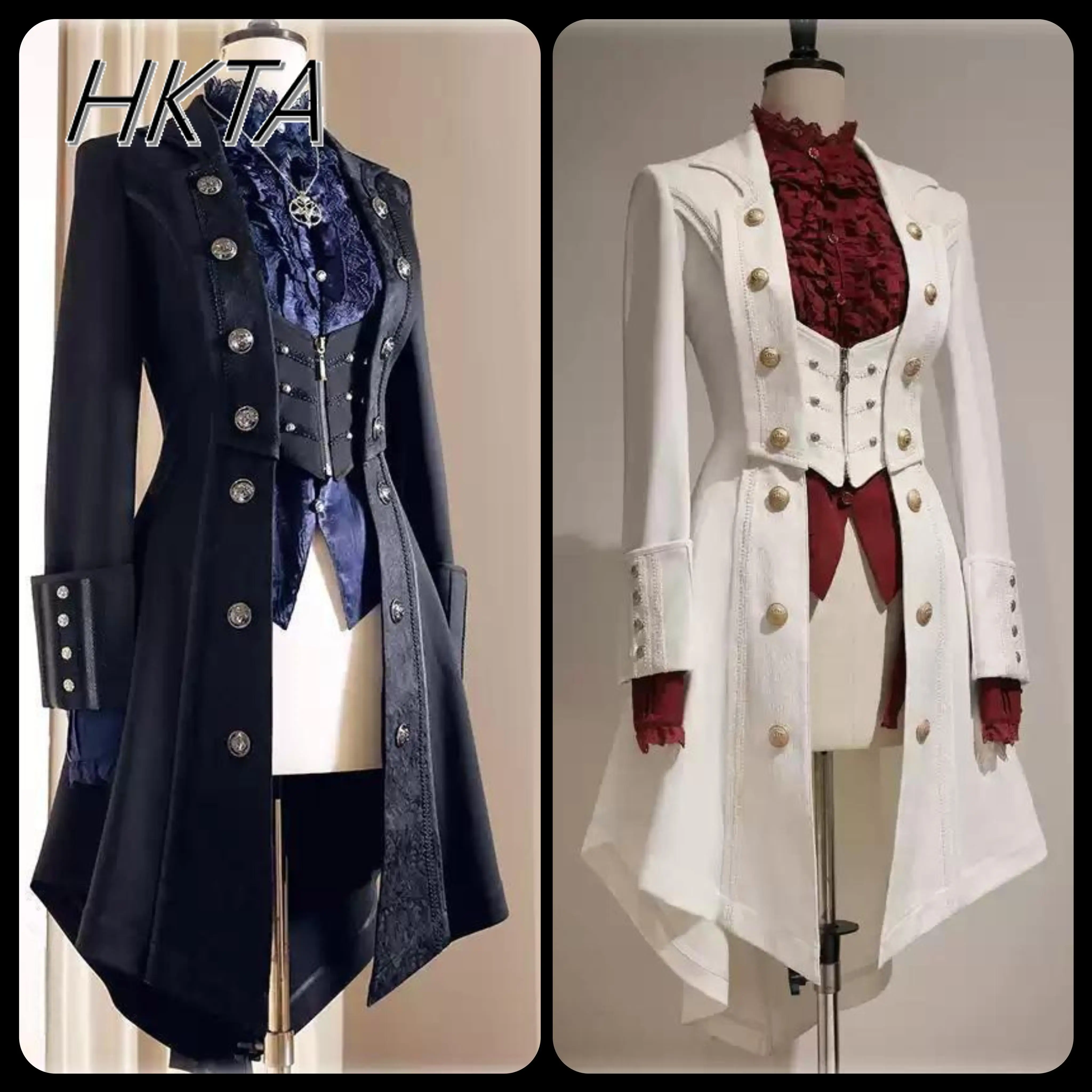 British Style Retro Dark Goth  - Vintage Trench Coat ulasan dan harga