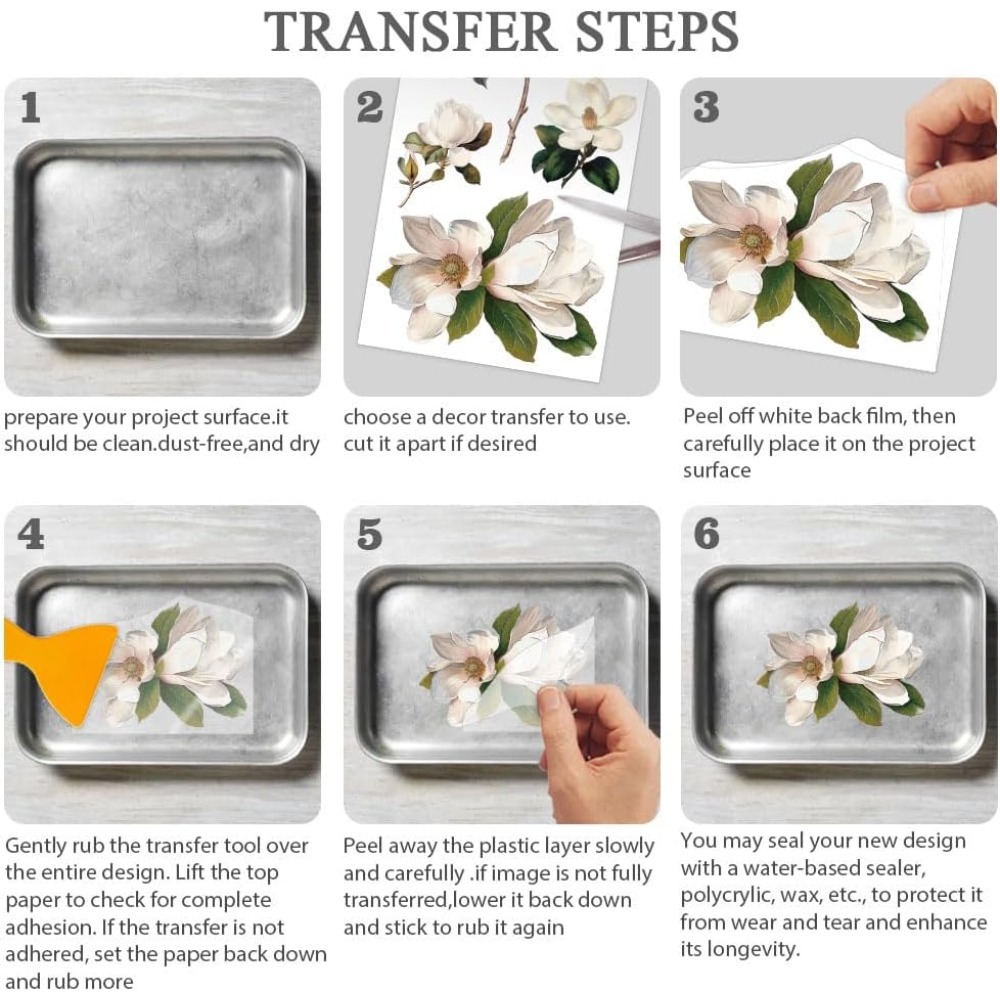 3pcs/Set Rose Rub on Transfers - Vintage Fashion Photos ulasan dan harga