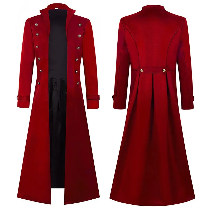 Medieval Men's Pirate Costume  - Vintage Trench Coat ulasan dan harga