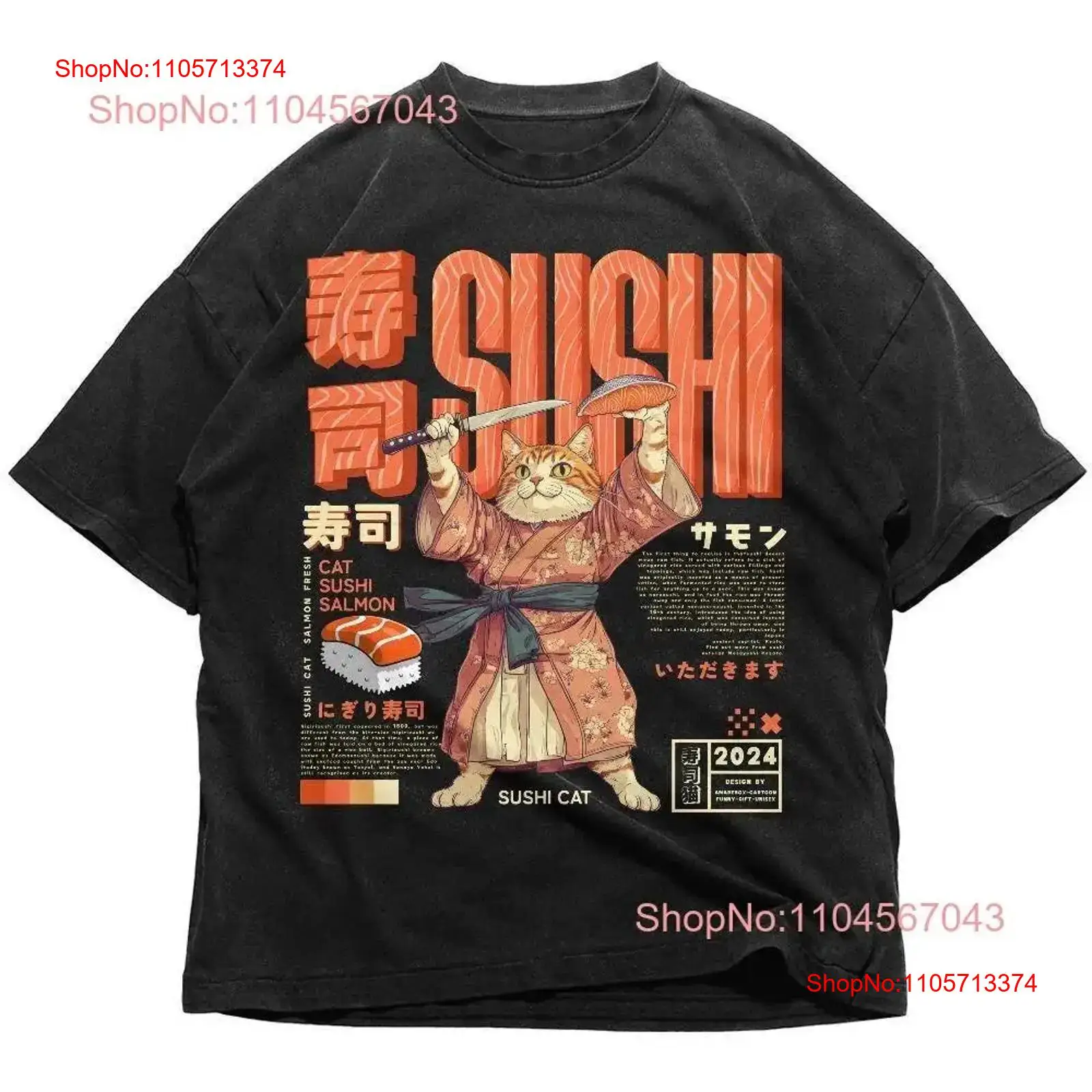 Sushi Cat Japanese T Shirt Ret - Vintage Fashion Tokyo ulasan dan harga
