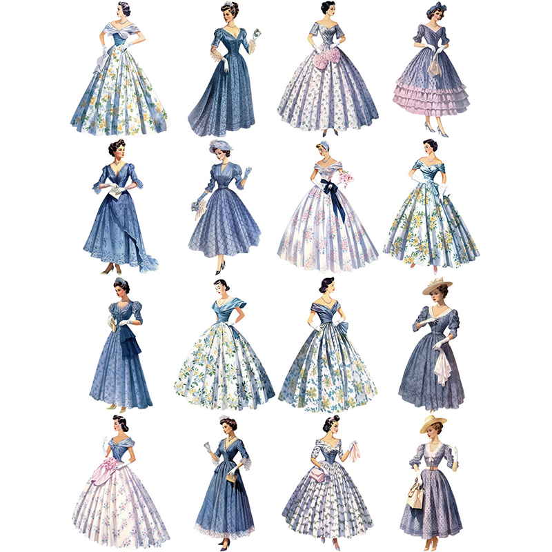 16Pcs/Pack Vintage Retro Fashi - Vintage Fashion Journal ulasan dan harga