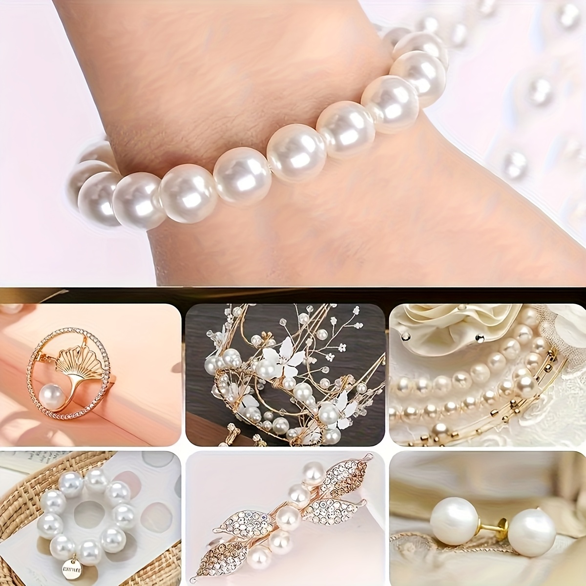 1388pcs 4/6/8/10mm Black, Whit - Vintage Fashion Necklace ulasan dan harga