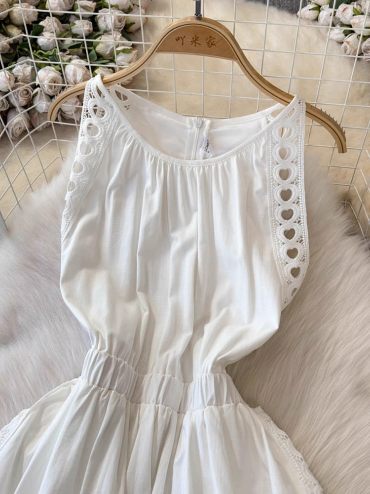 Elegant Hollow Out Women White - Vintage Fashion Korea ulasan dan harga