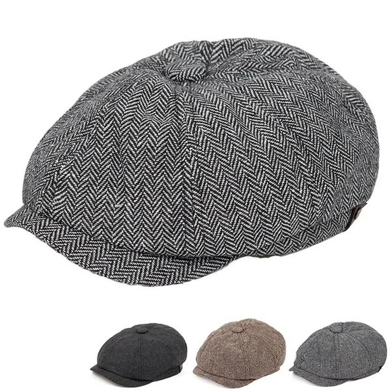 Men Cotton Octagonal Newsboy C - Vintage Fashion Hats ulasan dan harga