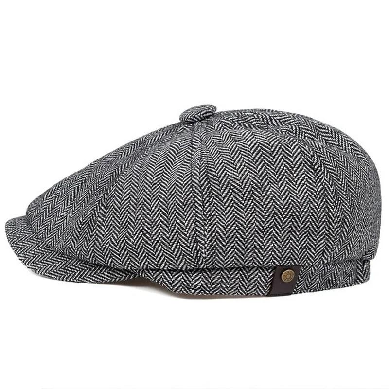 Men Cotton Octagonal Newsboy C - Vintage Fashion Hats ulasan dan harga